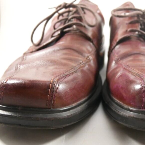 Sz 47 US 13 13.5 Men\'s Ecco Helsinki Bike Toe Leather Oxford Shoes ~ Brown main image 4